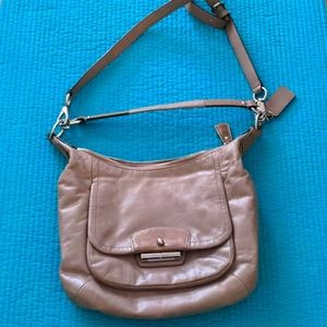 Leather coach shoulder bag